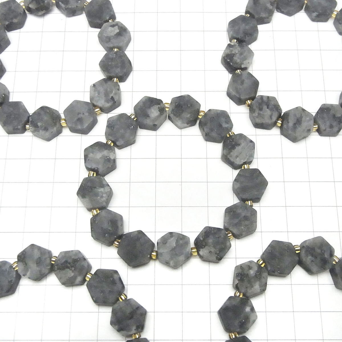 Bracelet en larvikite hexagonale 14x12mm