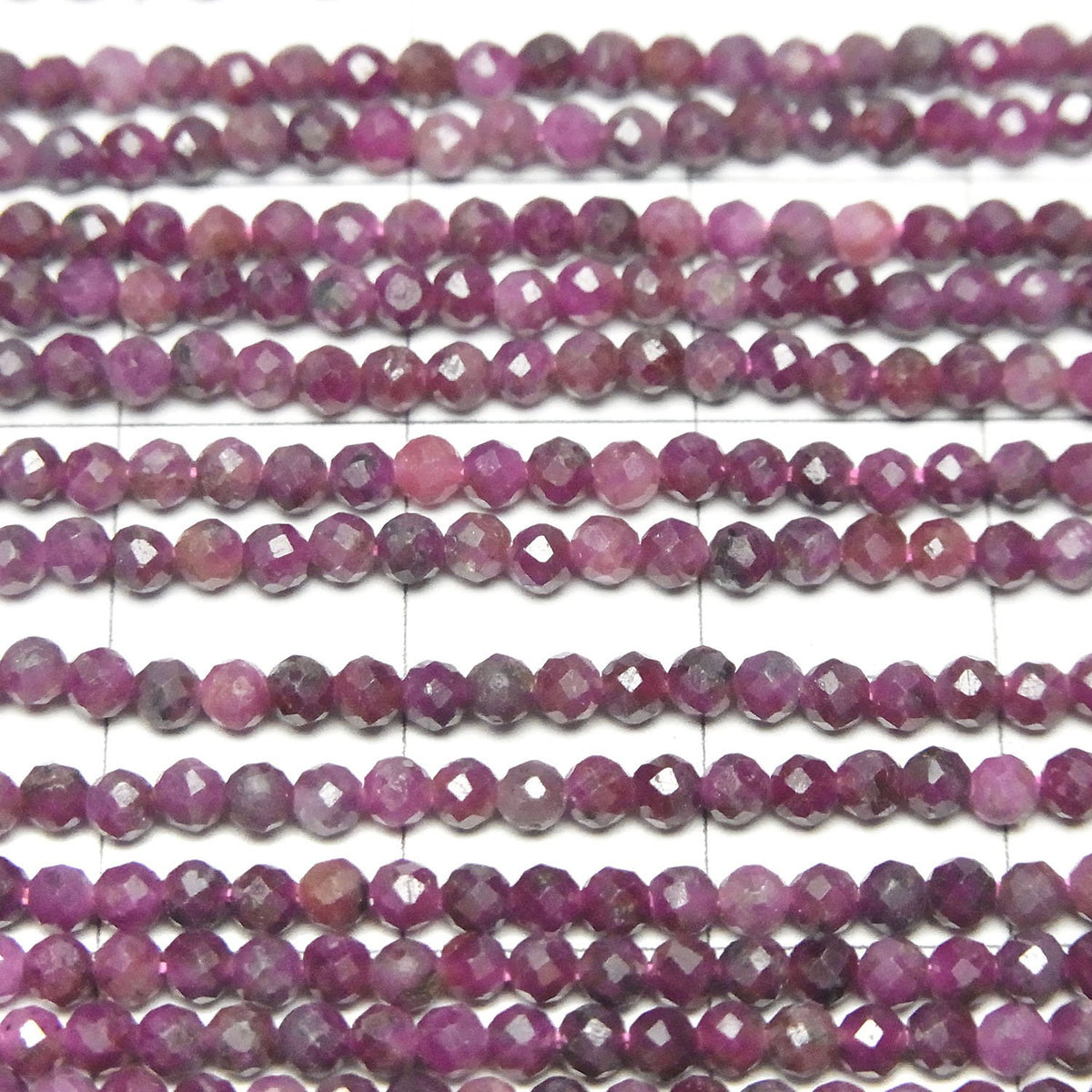 High Quality! Indian Ruby AA+ Faceted Round 2.5mm 1strand beads (aprx.15inch/37cm)