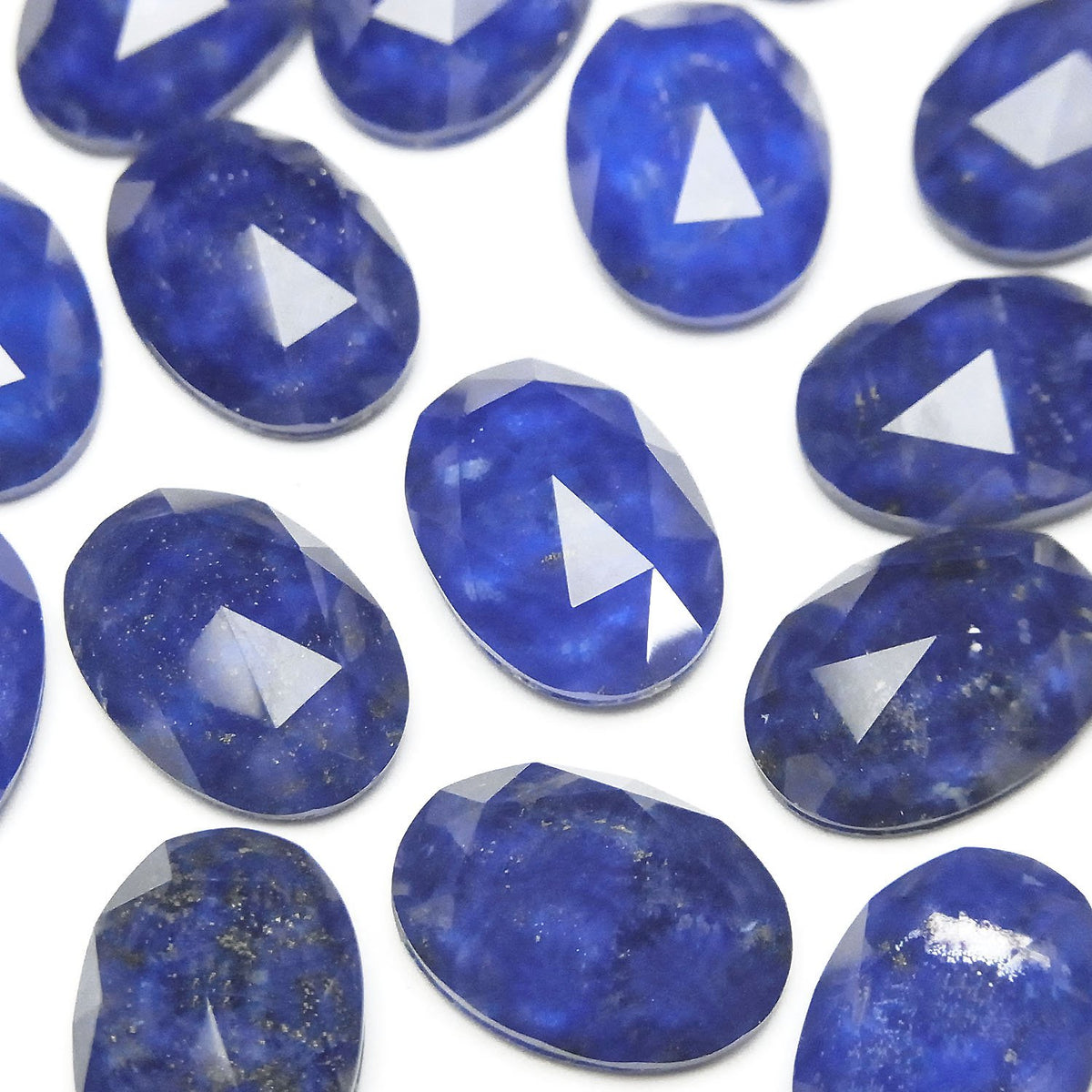 Lapislazuli x Crystal Quartz AAA Oval Rose Cut 14x10mm 2pcs