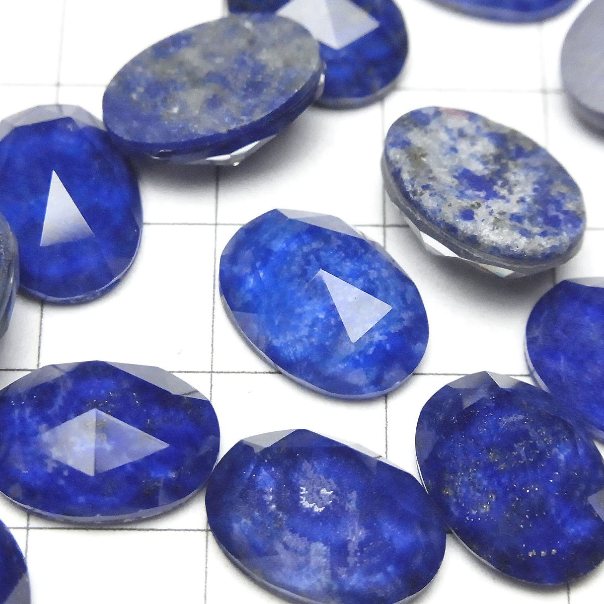Lapislazuli x Crystal Quartz AAA Oval Rose Cut 14x10mm 2pcs
