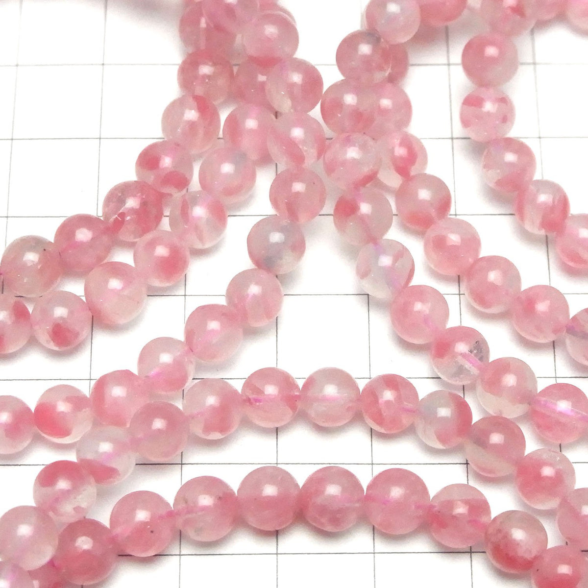 Rhodonite Silica AAA- Round 6.5mm Bracelet