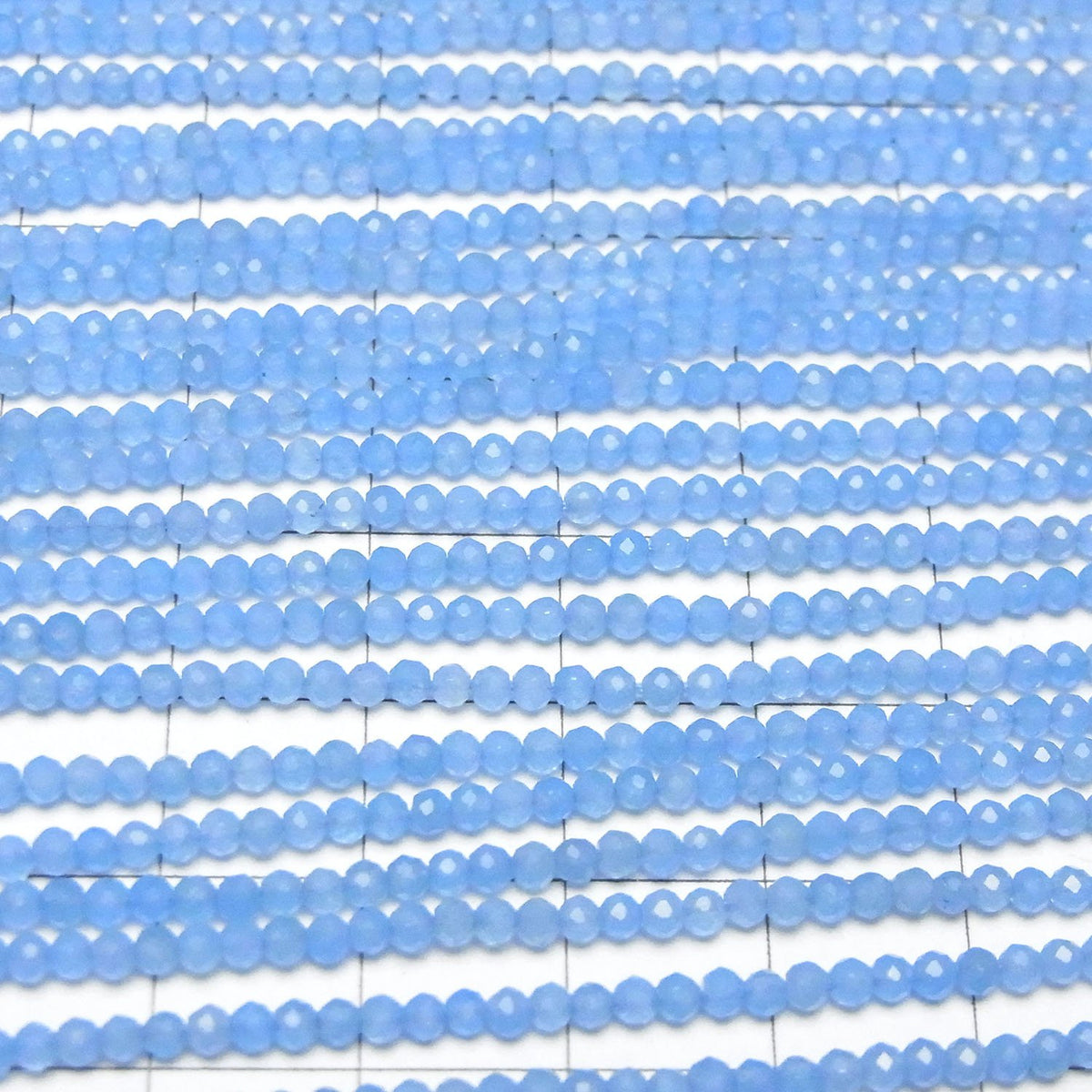 Haute qualité ! Perles rondes à facettes en Jade bleu 2mm 1 brin (env. 12inch/30cm)