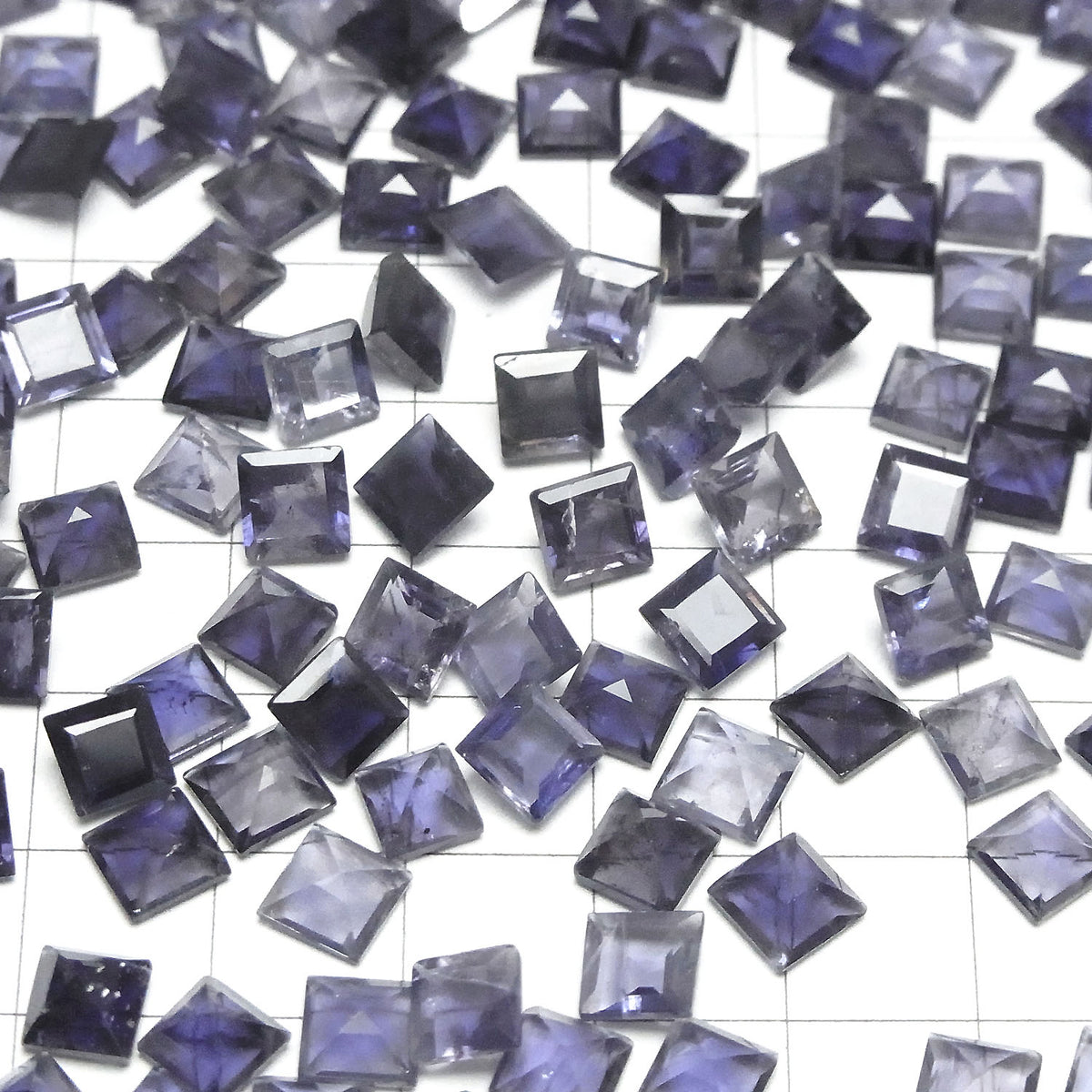 高品質堇青石 AAA- 裸石 方形刻面 6x6mm 3顆