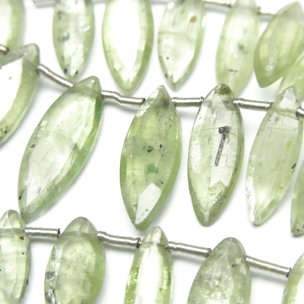 Green Kyanite AA++ Flat Marquise half or 1strand beads (22pcs )