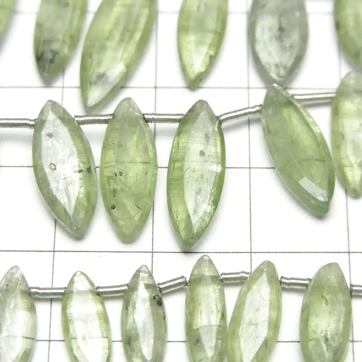 Green Kyanite AA++ Flat Marquise half or 1strand beads (22pcs )