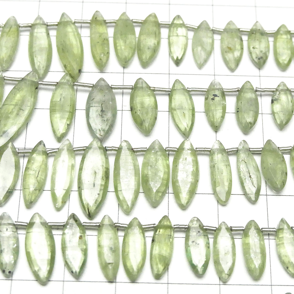 Cyanite Verte AA++ Marquise Plate demi ou 1 rang de perles (22 pièces)