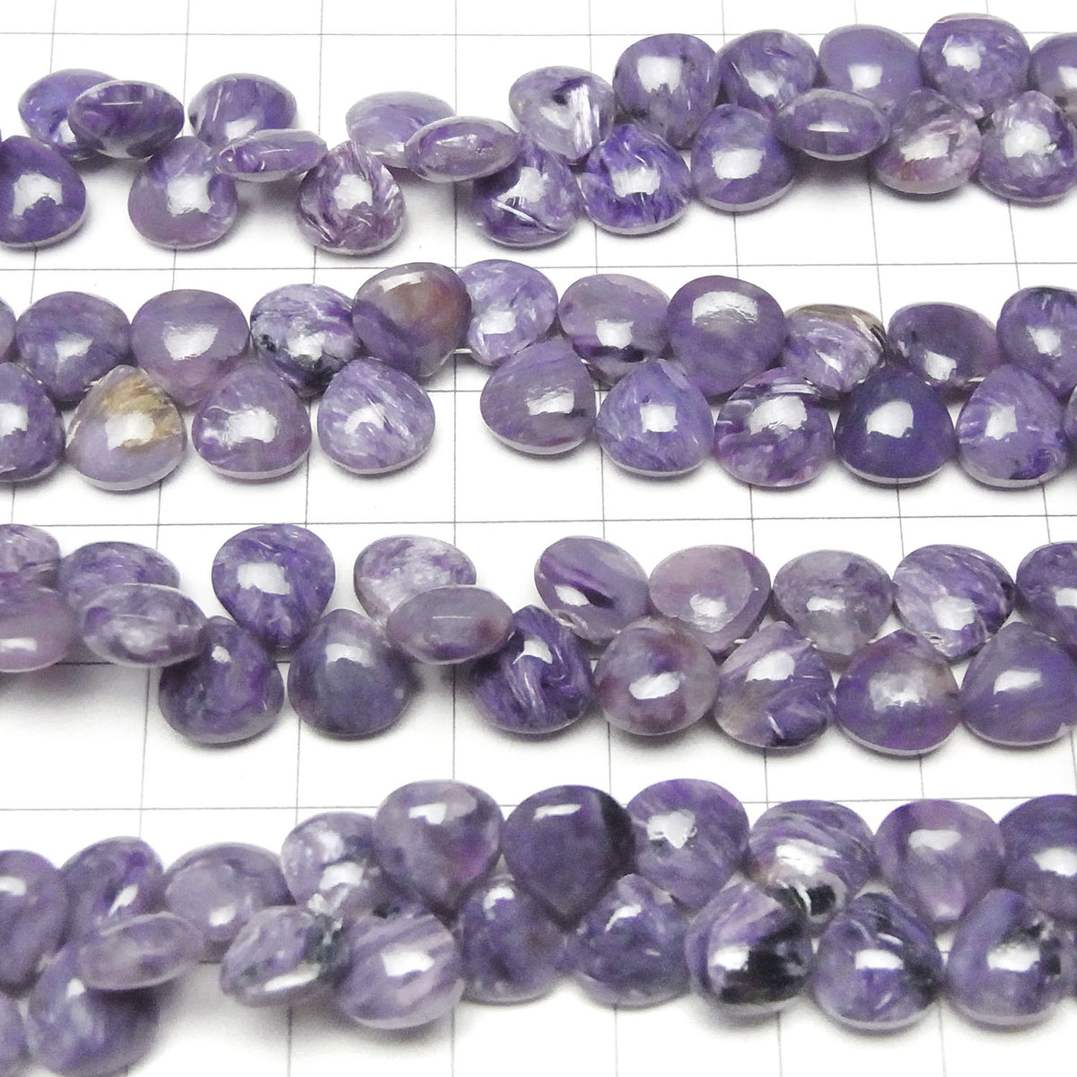 Charoïte AAA- Châtaigne (Lisse) Perles 8x8mm 1/4 ou 1 fil (env. 7inch / 17cm)