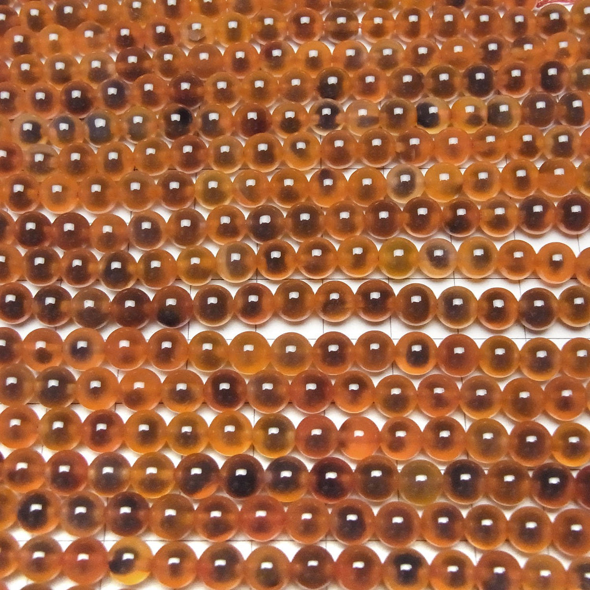 Perles rondes d'agate tapioca de couleur orange 6mm 1fil (environ 35cm/14pouces)
