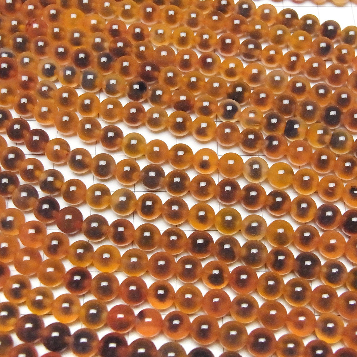 Perles rondes d'agate tapioca de couleur orange 6mm 1fil (environ 35cm/14pouces)