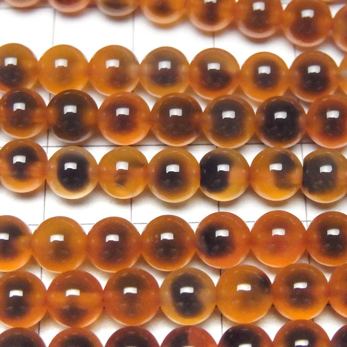 Perles rondes d'agate tapioca de couleur orange 6mm 1fil (environ 35cm/14pouces)