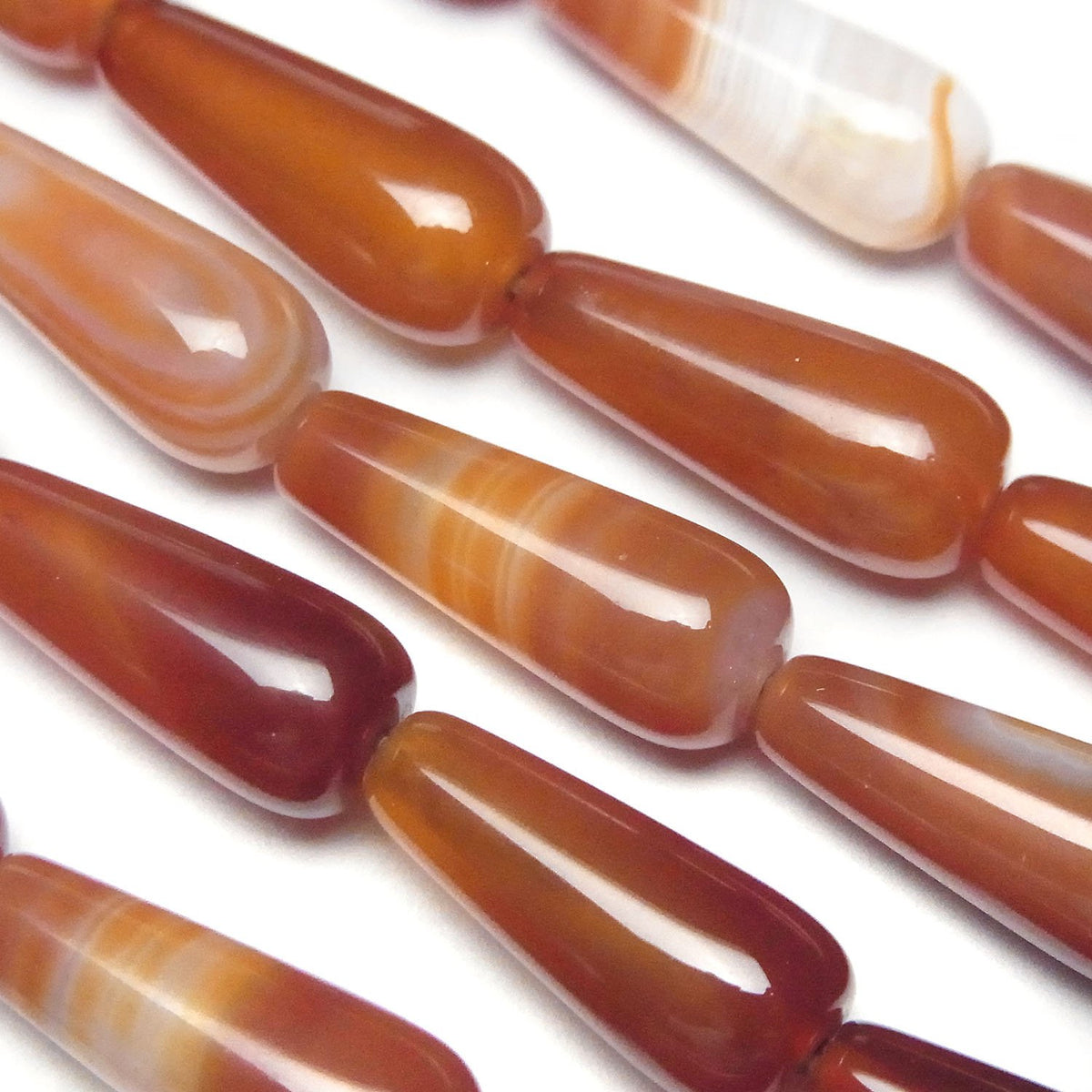 Carnelian, Sardonyx Vertical Hole Drop (Smooth) 20x8x8mm 1strand beads (aprx.15inch/36cm)