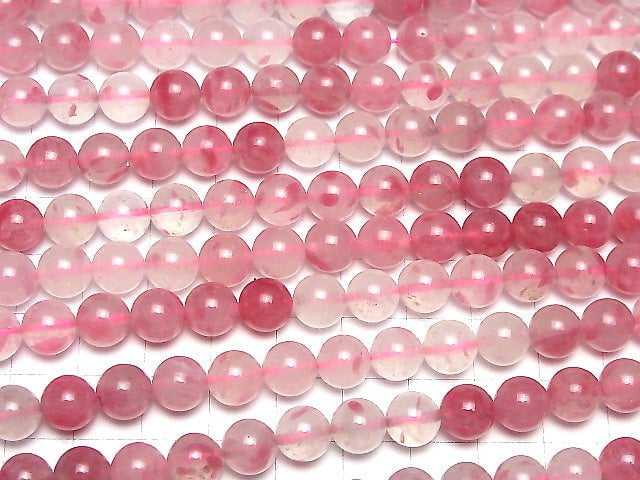 Rhodonit Silica Rund 8mm halb oder 1Strang Perlen (ca. 14 Zoll/35 cm)