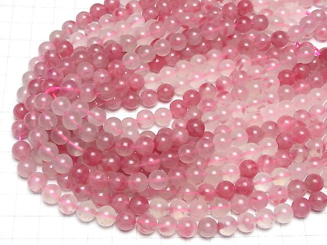 Rhodonit Silica Rund 8mm halb oder 1Strang Perlen (ca. 14 Zoll/35 cm)