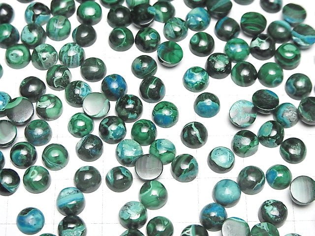 Chrysokoll Malachit Rund Cabochon 6x6mm 5 Stück