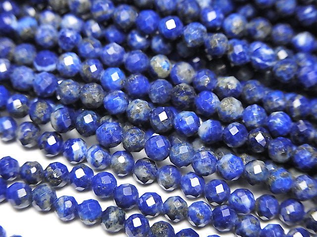 Hochwertig! Lapislazuli AA+ facettiert rund 3mm 1Strang Perlen (ca. 15 Zoll / 38 cm)