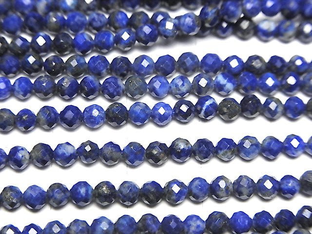 Hochwertig! Lapislazuli AA+ facettiert rund 3mm 1Strang Perlen (ca. 15 Zoll / 38 cm)