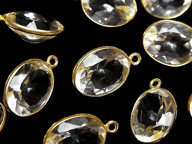 Hochwertiger Kristall AAA Zargenfassung Oval Facettiert 17x13mm 18KGP 2 Stück