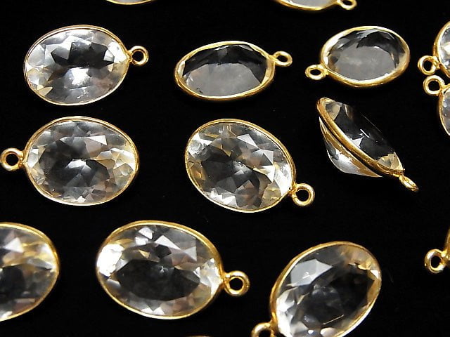 Hochwertiger Kristall AAA Zargenfassung Oval Facettiert 17x13mm 18KGP 2 Stück