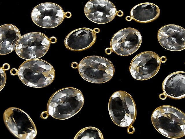 Hochwertiger Kristall AAA Zargenfassung Oval Facettiert 17x13mm 18KGP 2 Stück