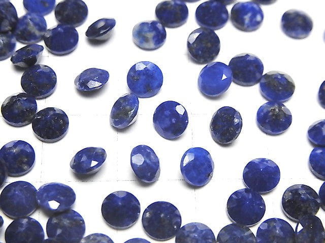 Lapislazuli AA++ lose Steine Rund facettiert 5x5mm 10Stücke