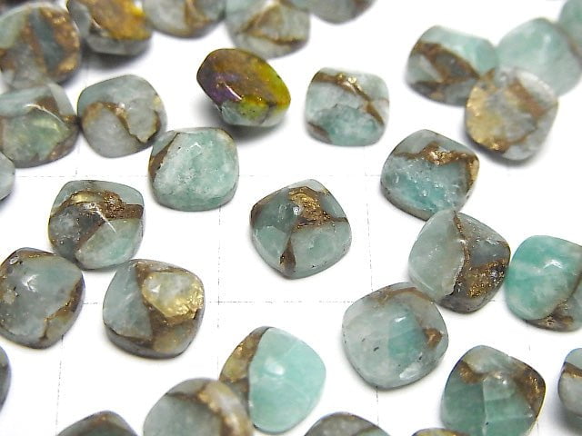 Copper Amazonite AAA Sugarloaf Cut 6x6mm 3pcs