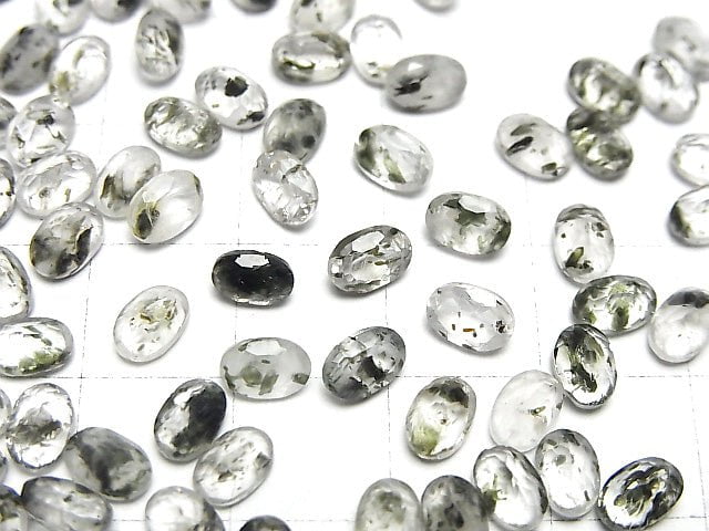 Schwarzer Aventurin Quarz Lose Stein Oval Facettiert 6x4mm 10 Stück