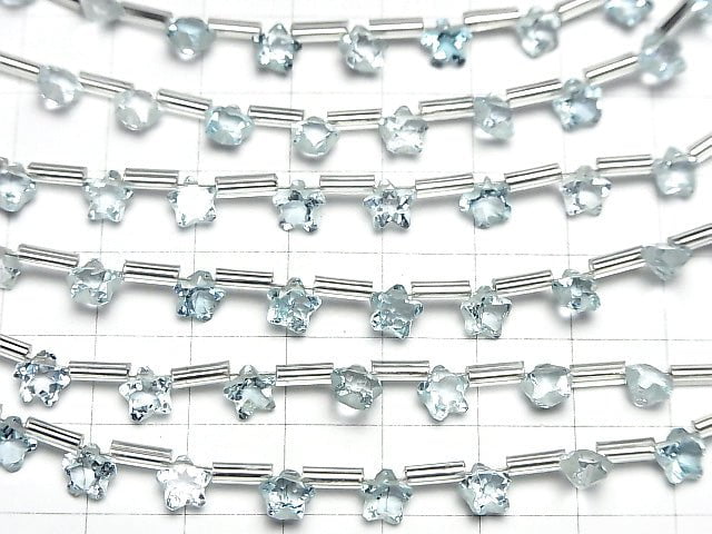 Hochwertiger Himmelblauer Topas AAA- Facettiert Stern 6x6mm 1 Strang Perlen (8 Stück)