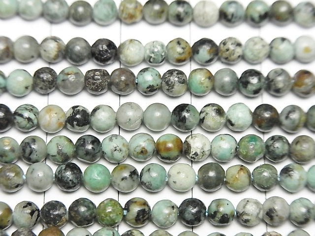 1strand $5.79! African Turquoise Round 4mm 1strand beads (aprx.15inch/36cm)