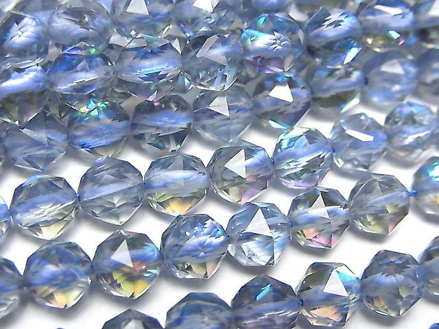 Hochwertig! Blauer Luna Flash Star facettierte Rund 6mm 1Strang Perlen (ca. 15 Zoll / 37 cm)