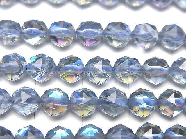 Hochwertig! Blauer Luna Flash Star facettierte Rund 6mm 1Strang Perlen (ca. 15 Zoll / 37 cm)