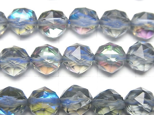 Hochwertig! Blaue Luna Flash Star facettierte runde 8mm 1strang Perlen (ca. 15 Zoll / 37 cm)