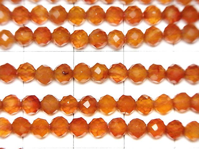 Hochwertiger Karnelian AAA Facettierte Runde 4mm 1 Strang Perlen (ca. 15 Zoll / 38 cm)