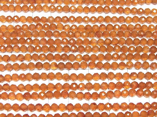 Hochwertiger Karnelian AAA Facettierte Runde 4mm 1 Strang Perlen (ca. 15 Zoll / 38 cm)