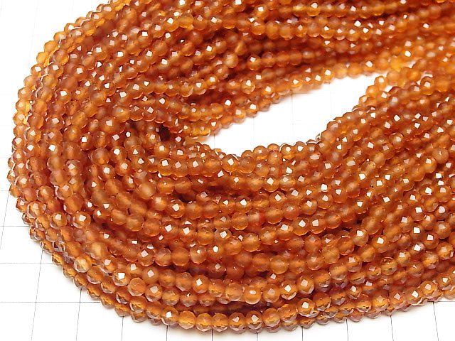 Hochwertiger Karnelian AAA Facettierte Runde 4mm 1 Strang Perlen (ca. 15 Zoll / 38 cm)