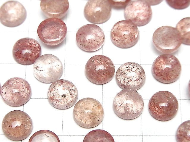 Hochwertiger rosa Epidot AAA- runder Cabochon 8 x 8 mm 5 Stück 9,79 $!