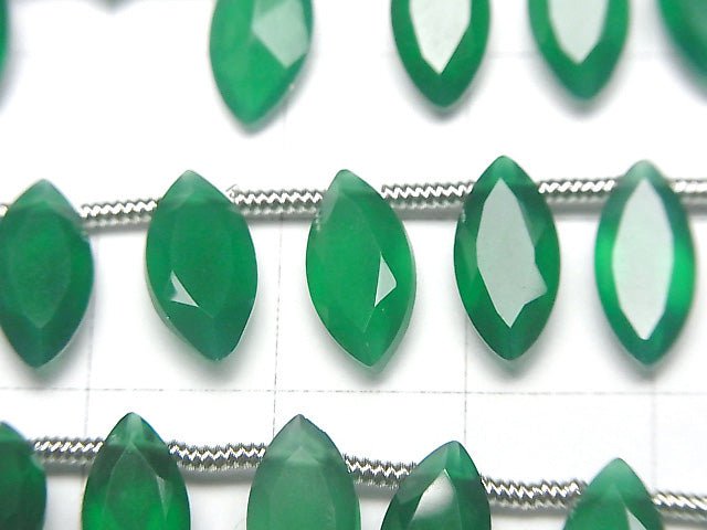 Hochwertiger grüner Onyx AAA Marquise facettiert 12x6mm 1strang Perlen (ca. 5 Zoll / 13 cm)