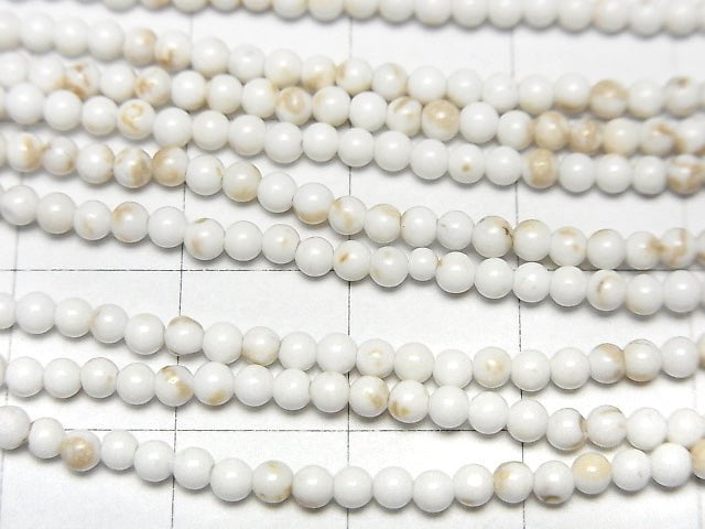 Magnesite Round 2mm 1strand beads (aprx.15inch/38cm)