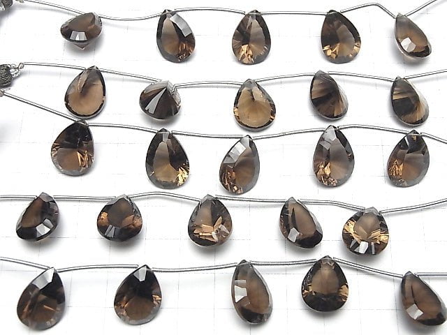 Hochwertiger Rauchquarz AAA Birnenform Konvex geschliffen 18x13mm 1 Strang Perlen (5 Stück)