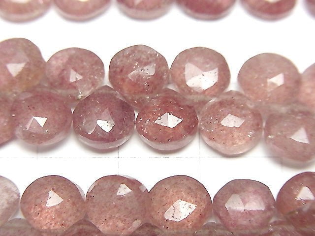高品質粉紅色黝簾石 AA++ 栗子刻面水滴半串或1串珠子(約7英吋/18公分)