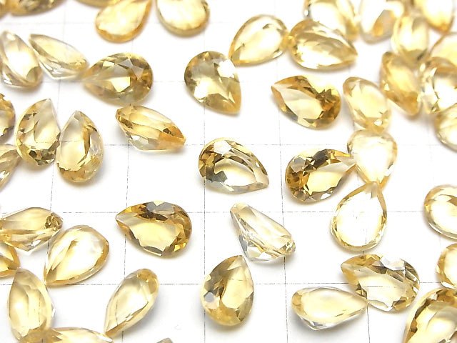 Hochwertiger Citrin AAA lose Steine Birnenform facettiert 10x7mm 5 Stück