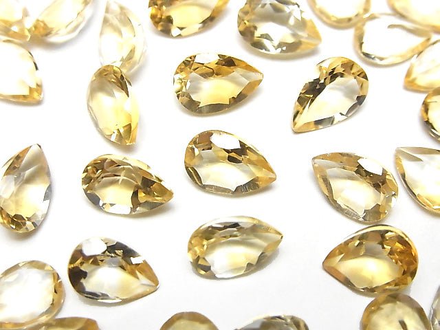 Hochwertiger Citrin AAA lose Steine Birnenform facettiert 9 x 6 mm 5 Stück