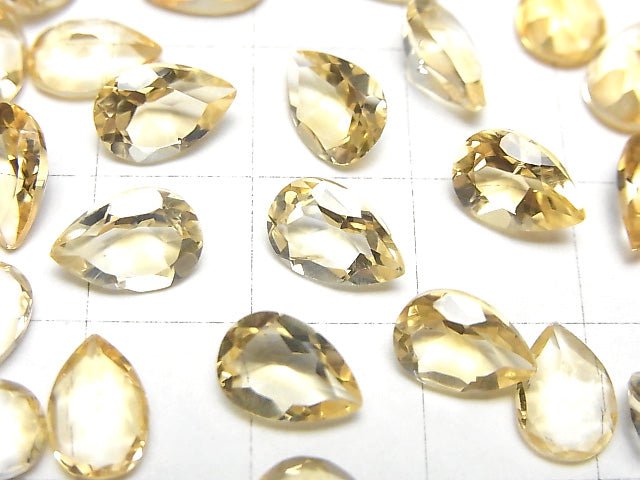 Hochwertiger Citrin AAA lose Steine Birnenform facettiert 9 x 6 mm 5 Stück