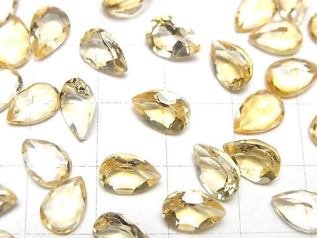 Hochwertiger Citrin AAA lose Steine Birnenform facettiert 9 x 6 mm 5 Stück