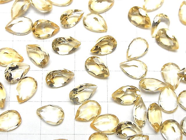 Hochwertiger Citrin AAA lose Steine Birnenform facettiert 9 x 6 mm 5 Stück