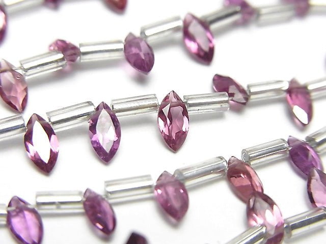Hochwertiger Rhodolith Granat AAA marquise facettiert 6x3mm 1 Strang Perlen (18 Stück)