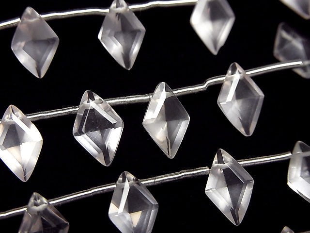 High Quality Rose Quartz AAA Diamond Faceted 11x7mm 1strand (8pcs)