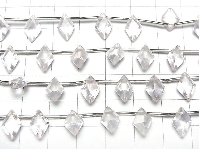 Hochwertiger Rosenquarz AAA Diamant facettiert 11x7mm 1strang Perlen (8 Stück)
