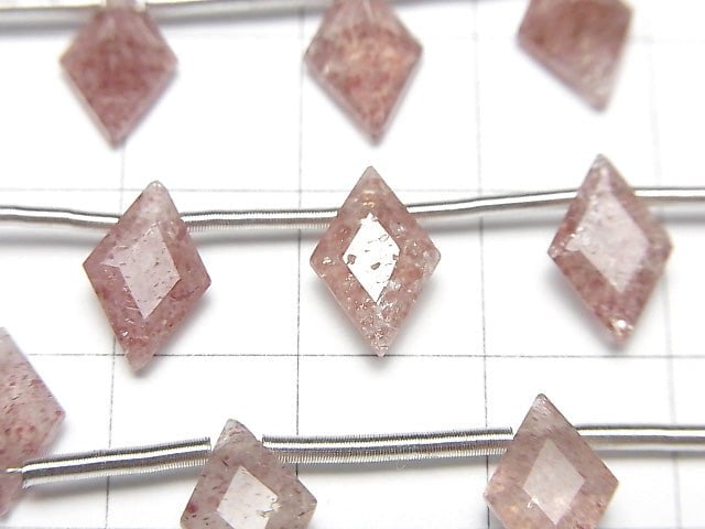 高品質粉紅色綠簾石 AA++ 鑽石切面 11x7mm 1串 (8顆)