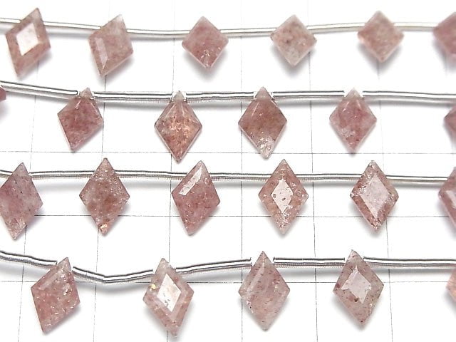 Hochwertiger rosa Epidot AA++ Diamant facettiert 11x7mm 1strang Perlen (8 Stück)