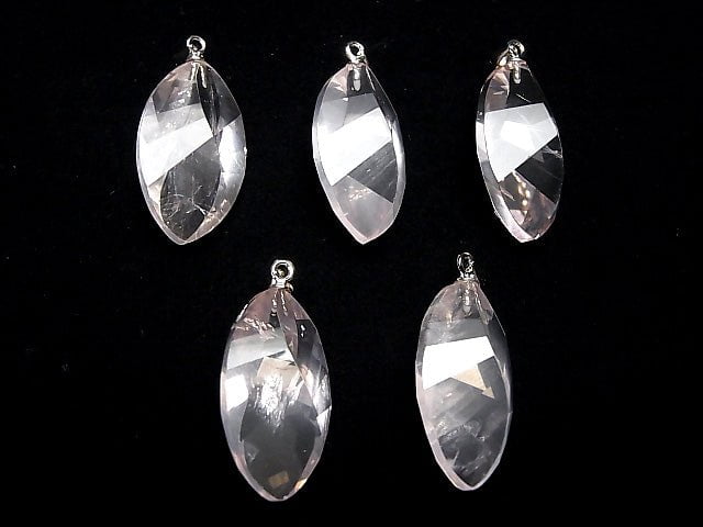 Hochwertiger Madagascar-Rosenquarz AAA-Dreh-Facettierte Marquise 26x15x11mm Anhänger